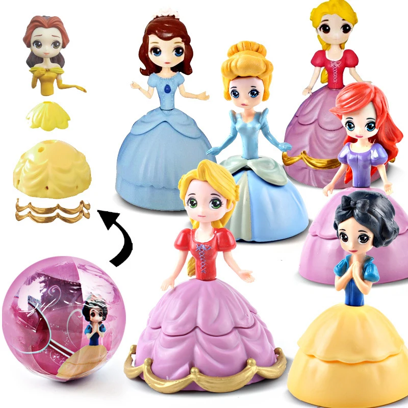 

Hot Disney princess Surprise Mystery Princess Balls Cartoon Lovely Doll Blind Ball action figures Toys for Girls birthday party