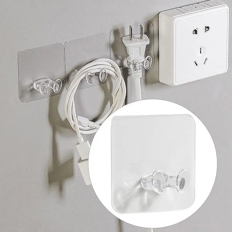 

5 PCS No Trace Hook Powerful Free Punching Magic Paste Power Plug Socket Hook Kitchen Stealth Wall Sticker Holder