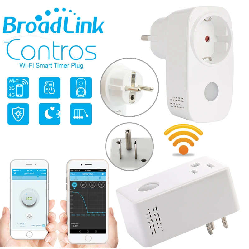 

Broadlink Sp3,SP3S Power Meter Monitor,16A+Timer wifi socket plug outlet Smart remote wireless Controls for iphone Ipad Android