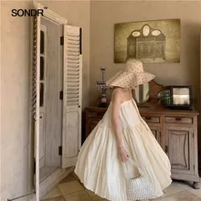 SONDR 2019 summer new niche stylist condole posed dress of bitter fleabane bitter fleabane dress strapless fairy dress рюкзак bitter coffee 2015 pu