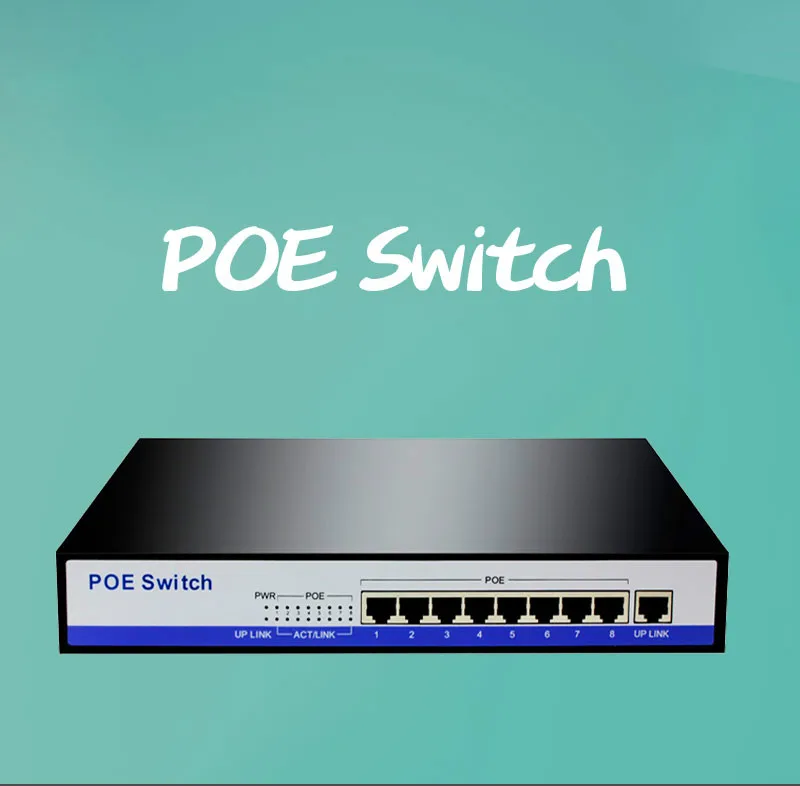 HYY11 коммутатор gigabit PoE 8 портов 10/100/1000 Мбит/с rj45 lan HUB Ethernet переключатель 50V3A IEEE802.3af активный участник для 8 шт. 1080 P HD POE