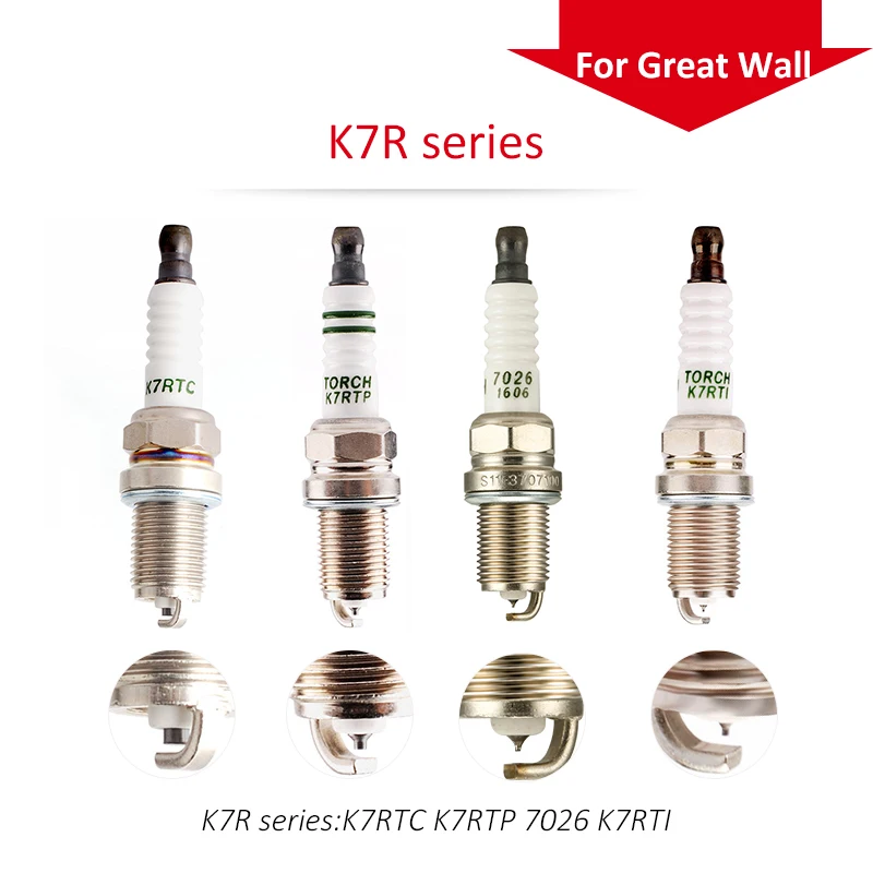 4pcs/lot China original TORCH Iridium spark plugs K7R Series for Great Wall