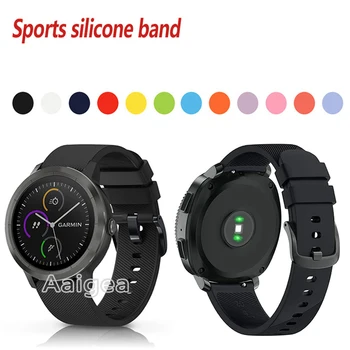 

Colorful Soft Silicone Watch Strap Band For Garmin Vivoactive 3 Smart Watch Replacement Sports Bracelet Wrist strap band 20mm