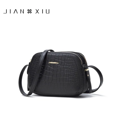 Bolsa de Couro Mensageiro para Mulheres Jianxiu Marca Feminina Ombro Crossbody Crocodilo Padrão Genuíno 2020 Pequenas Tote Bags 2 Cor