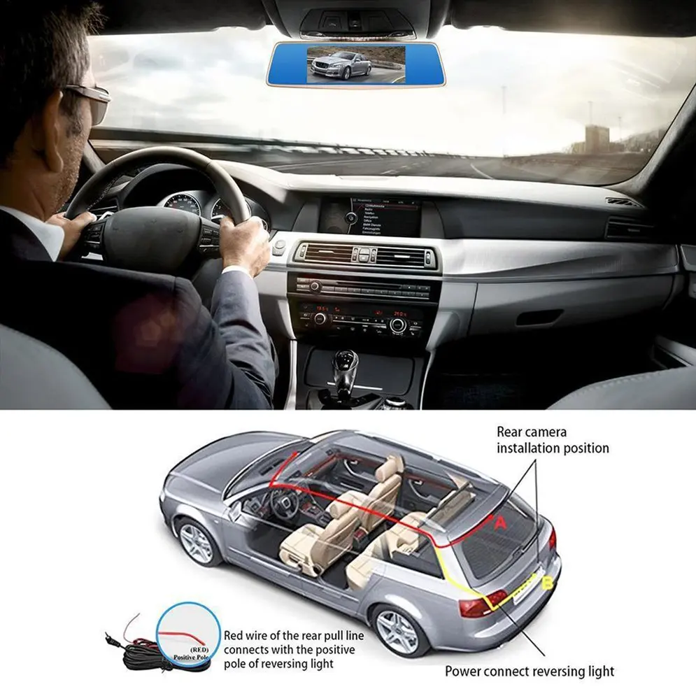  7 zoll Professionelle 1080P Auto DVR GPS Auto Rückspiegel Monitor Reverse Kamera Fahrzeug Fahren Re