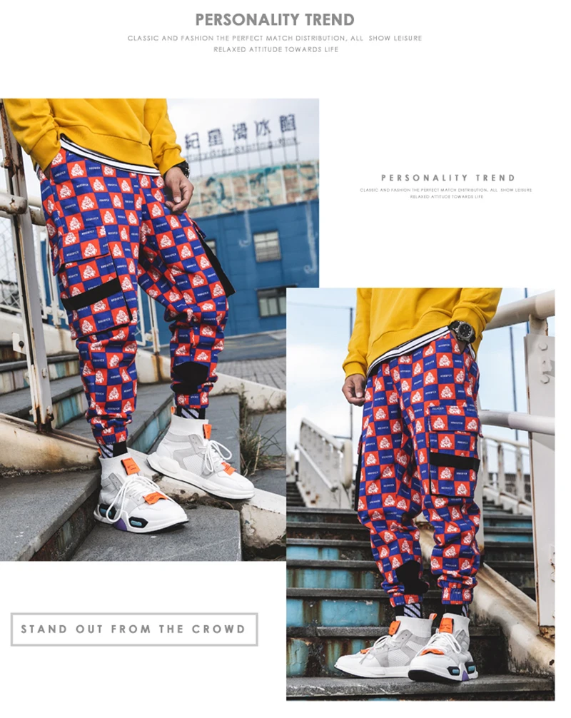Purple Skateboard Color Pants Men Cotton Camo Hip Hop Fashion Cargo Pants  (25)