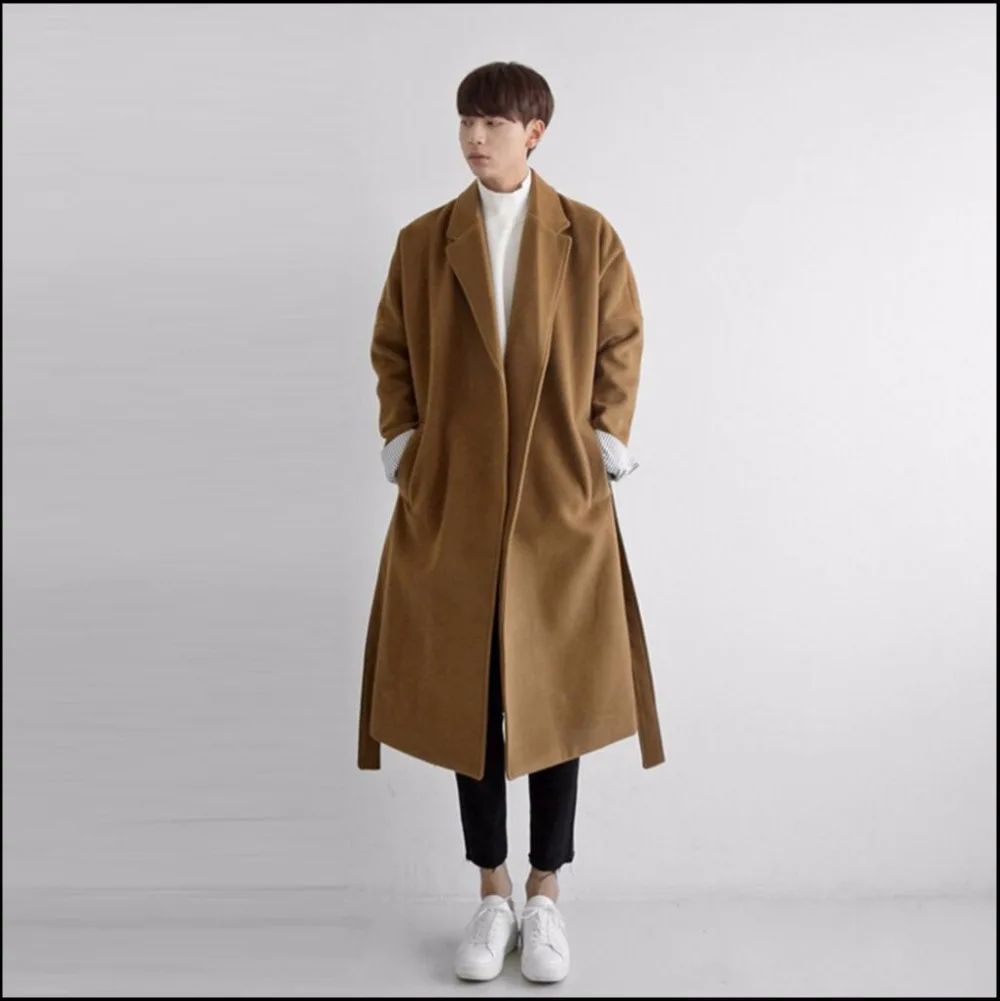 Мужской шерстяной Тренч теплая ветровка средней длины|mens wool winter coats|men coatwinter coat men |