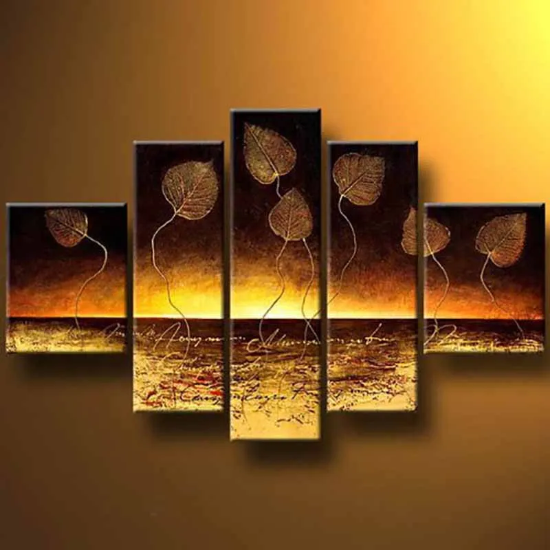 

5D DIY Golden Leaf Abstract Diamond Embroidery Painting Mosaic Cross Stitch Diamond Picture Full Round Decor Diamond Painting