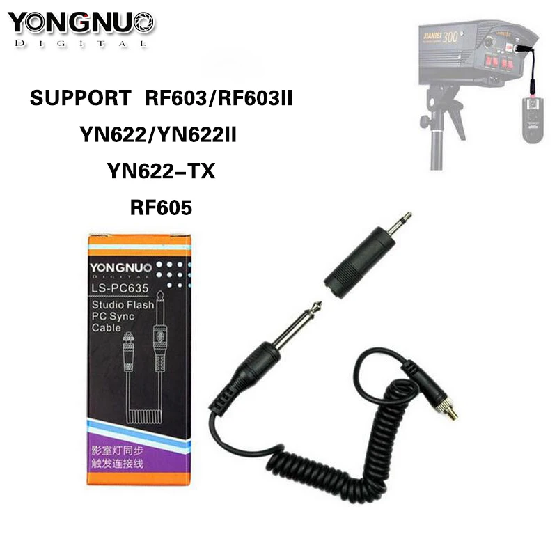 YONGNUO LS-PC635 LS PC635 разъем для синхронизации кабель 6 35 мм + 3 5 адаптер Yongnuo RF603 YN622II RF605 &amp