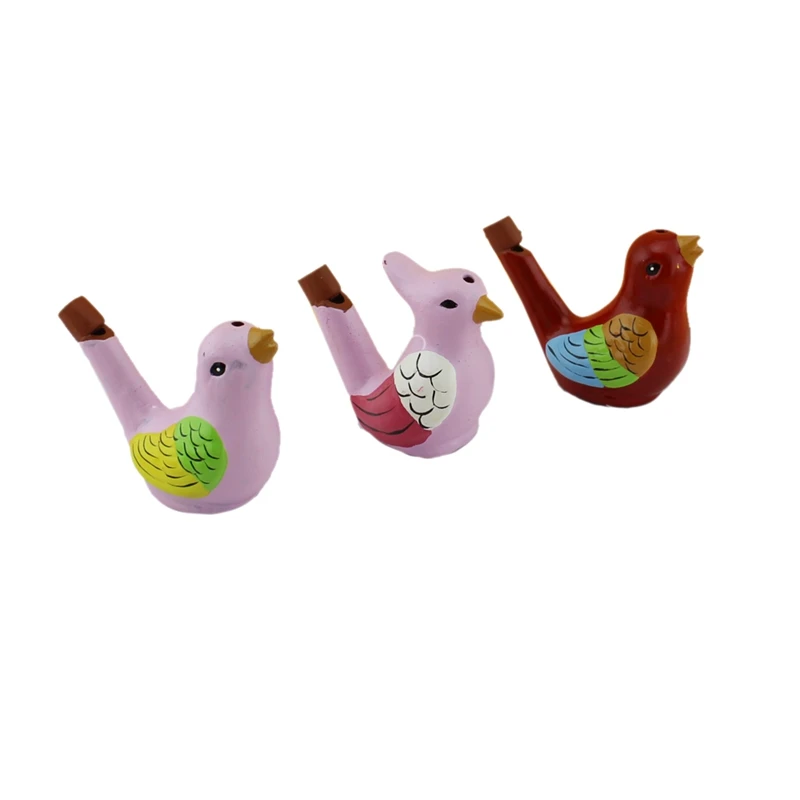 Porcelain Bird Water Whistles, set of 2 Coloured Drawing Water Bird