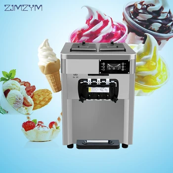 

VTS Commercial Soft Ice Cream Maker Three Ice Cream Machine Tastes 2500 W Professional Yogurt Machine 220V/50 Hz 24-28L /H