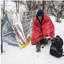 Уличная портативная пленка из фольги аварийное спасательное одеяло-палатка водонепроницаемое выживание, первая помощь термальный поход безопасность для кемпинга