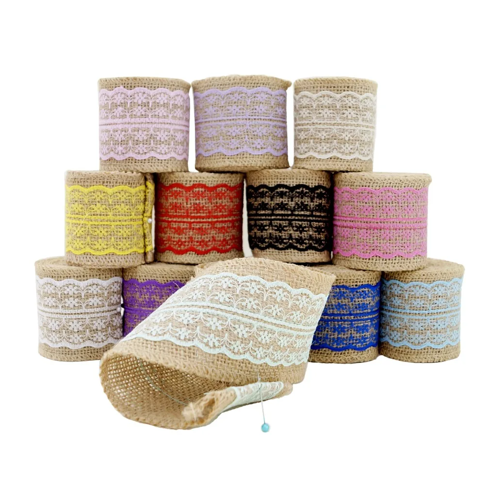 

Lace cloth with double-sided thickening of linen ribbon handmade DIY Butterfly Wedding chair back to Korea with pastoral wind