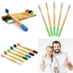 1 шт. Взрослые/Дети экологически чистые бамбуковые ручки Деревянные Зубы Зубная щетка мягкая щетина портативная зубная щетка для семьи