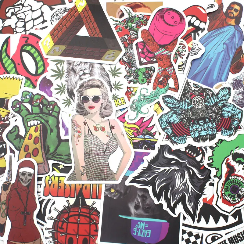 100 Pcs Unique Car Styling Decal Stickers For Snowboard Motorcycle Bike Laptop No Repeating Waterproof Stickers Accessories