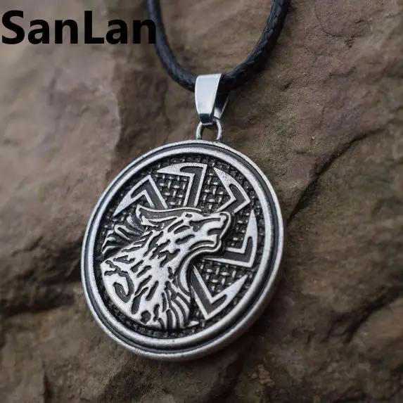 

1pcs Slavic Giant Wolf Kolovrat Pendant Wolf Kolovrat Amulet and Talisman Pendant SanLan