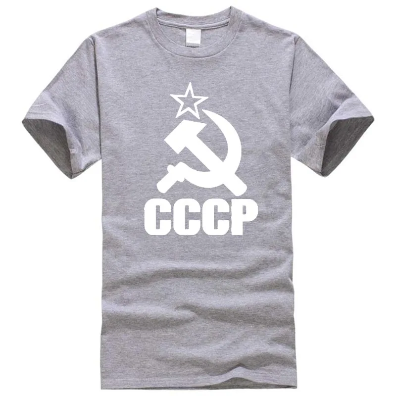 grey CCCP футболки для мужчин, советское соединение, Мужская футболка с коротким рукавом, футболки из хлопка с круглым вырезом - Цвет: grey