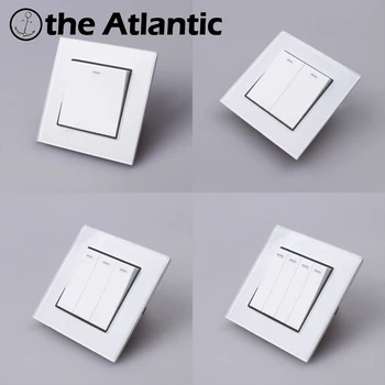 

Atlantic Switch All Model Luxury Crystal Glass Panel Light Switch Push Button Wall Switch Interruptor 16A Standard