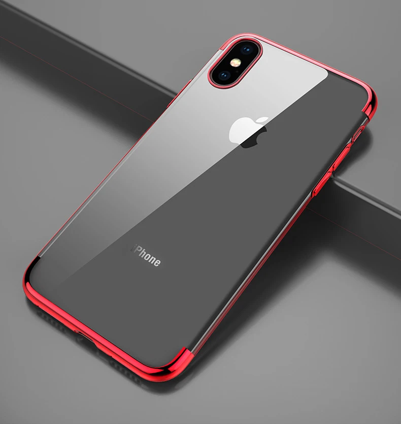 20 шт Прозрачный чехол для iPhone X 8 7 Чехлы Блестящая Серия покрытие пластиковый ТПУ чехол для iPhone X 8 7 plus Co