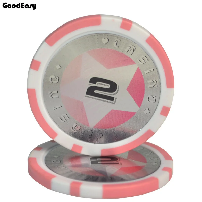 2 5 шт./компл. Лидер продаж мульти-col 11,5g из АБС-пластика/железо Casino Chips в форме фишек Казино холдем Монте Карло для покера фишек казино аксессуары - Цвет: 2