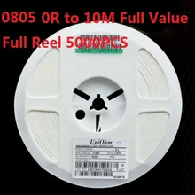 5000 шт.(от 0 Ом до 10 м) SMD чип резистор 0805 10K Ом 5% чип резистор 0R 10R 1K 2,2 K 3,3 K 4,7 K 10K 100K 820R 1M Ом комплект