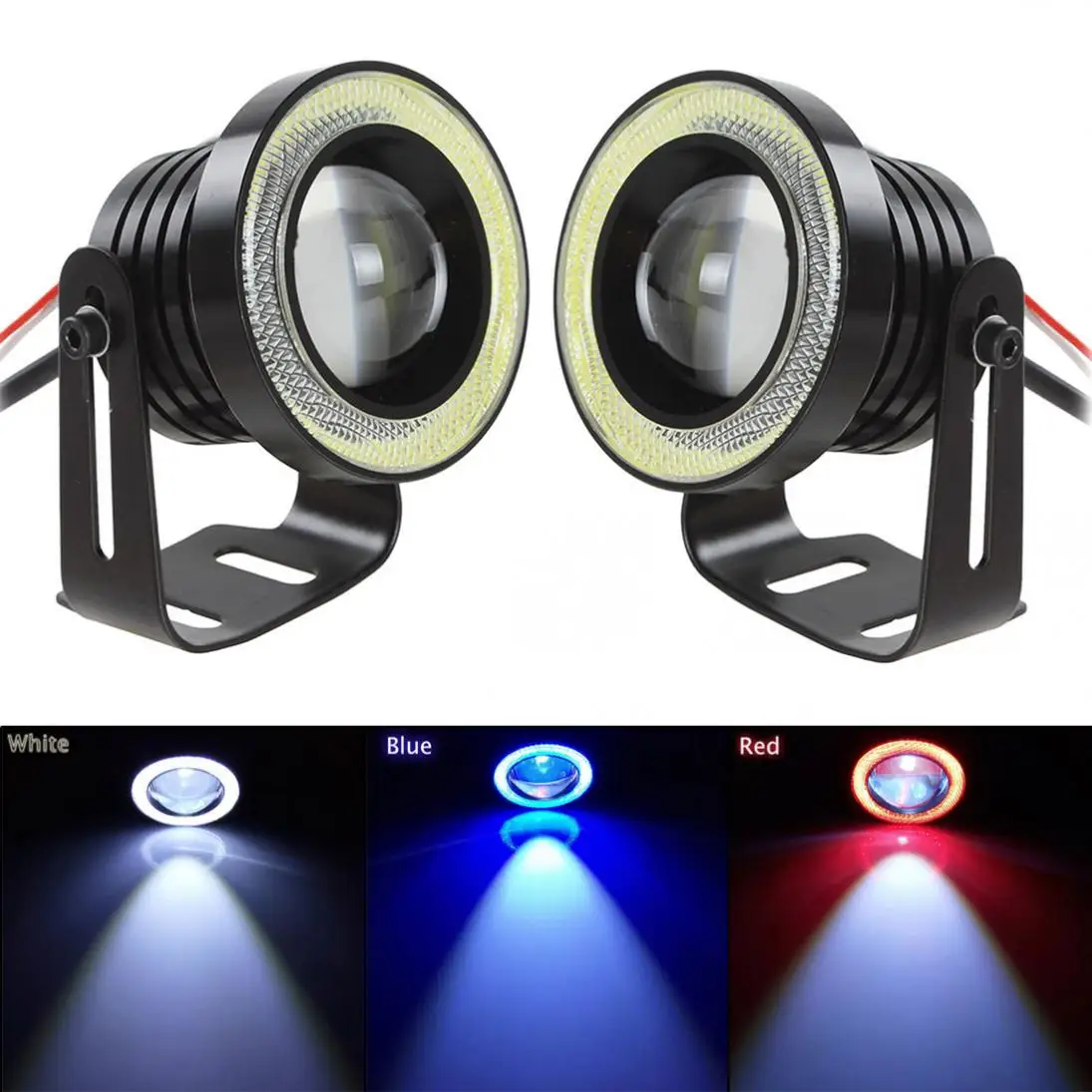 

2PCS 2.5 Inch 10W 1800LM 12V COB Fog Light Car Angel Eyes Light