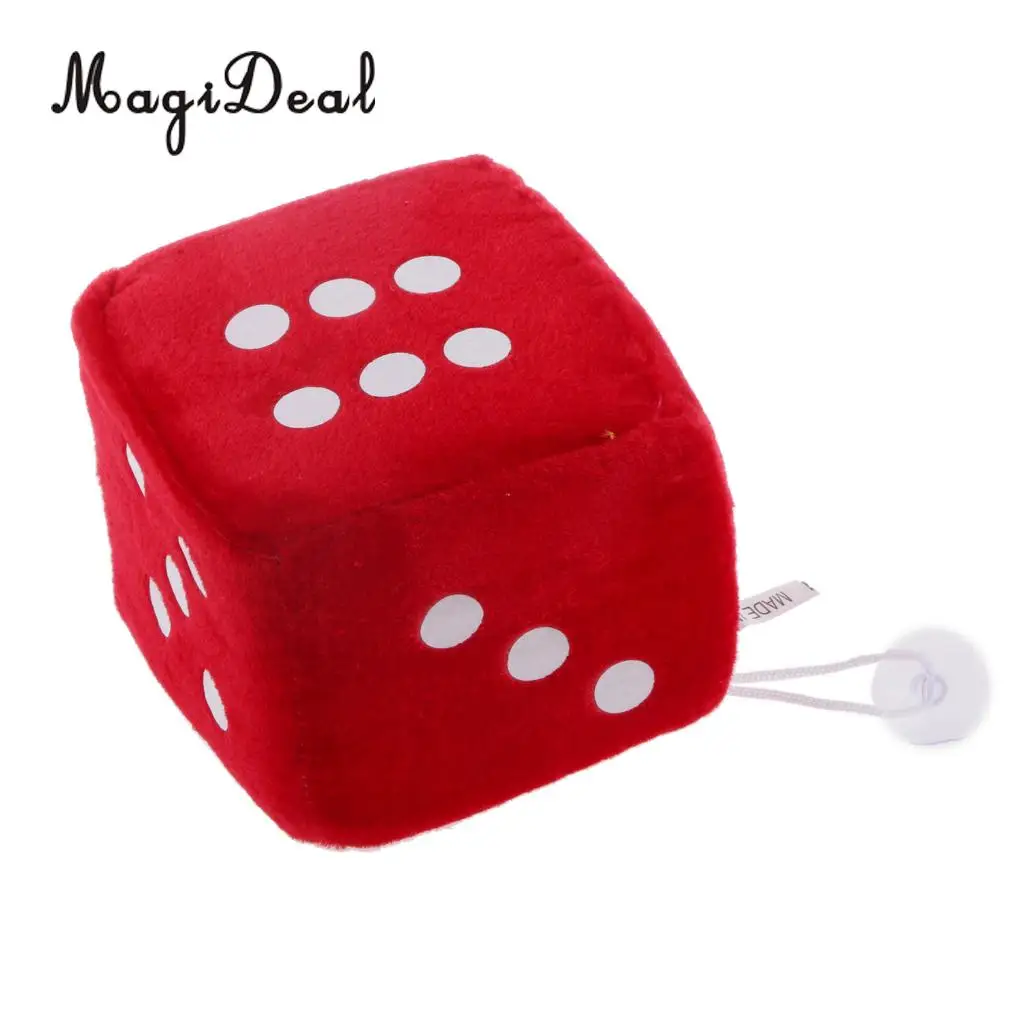 MagiDeal 4 Inch Plush Dice Car/Window Hanger Soft Stuffed Toy with Sucker for Window Sticky Decor Party Travel Club Toy 6Colors