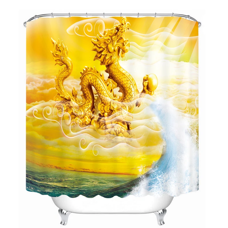 MYRU 3D Print Waterproof Dragon Shower Curtains Bath Products Bathroom