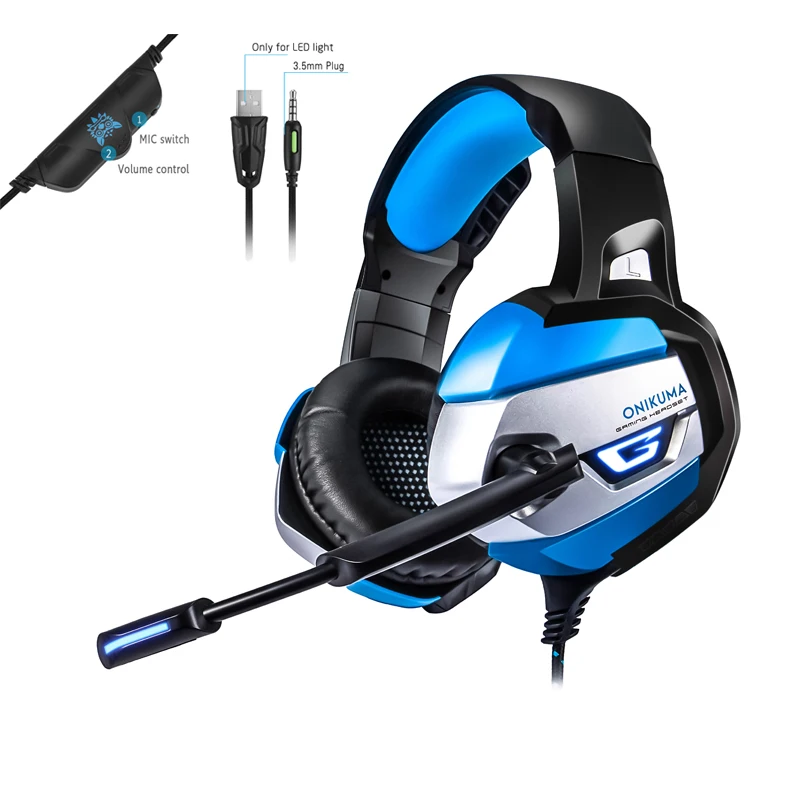 Игровая гарнитура K5 с микрофоном casque PC Gamer 3 5 мм стереонаушники для PS4 геймпад