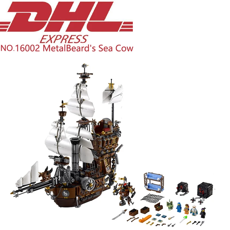 

Lepin 16002 2791Pcs Pirate Ship MetalBeard's Sea Cow Model Building Kits Blocks Bricks Toys For Children Gift Compatible 70180