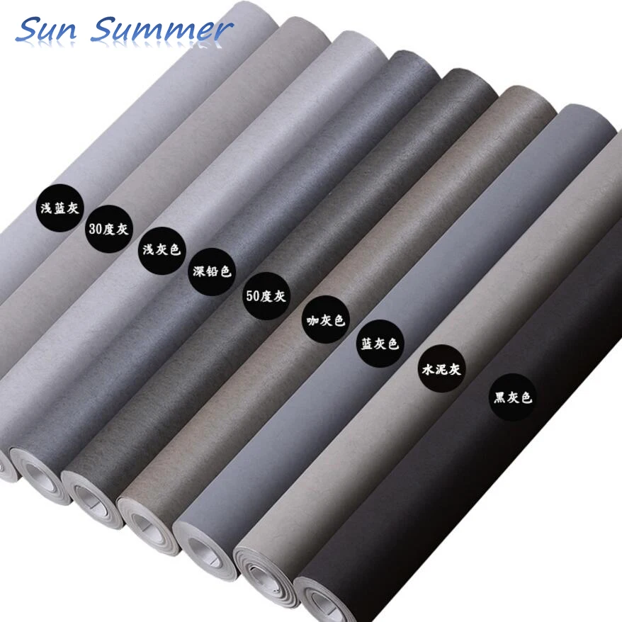 

Modern minimalist Scandinavian pure color nonwoven wallpaper gray cement gray clothing store bedroom wallpaper