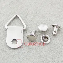 100 шт./лот " 25 мм Треугольники кольцо картина Рамки вешалка ремешок с двойной круглый Кепки заклепки шпилька f290f3