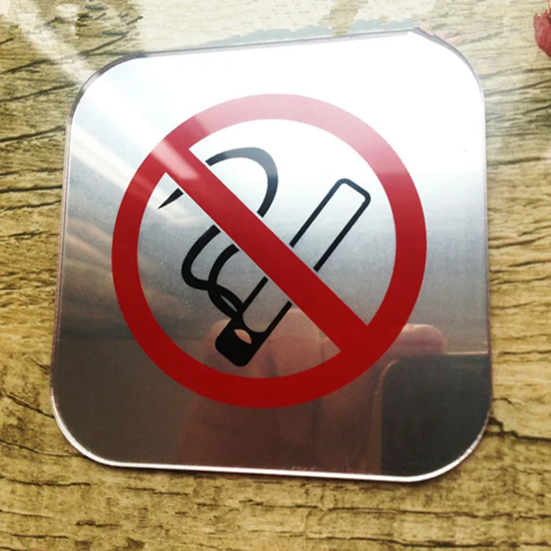 Acrylic Mirror No Smoking Tip Sticker Signage Acrylic Silk Screen No