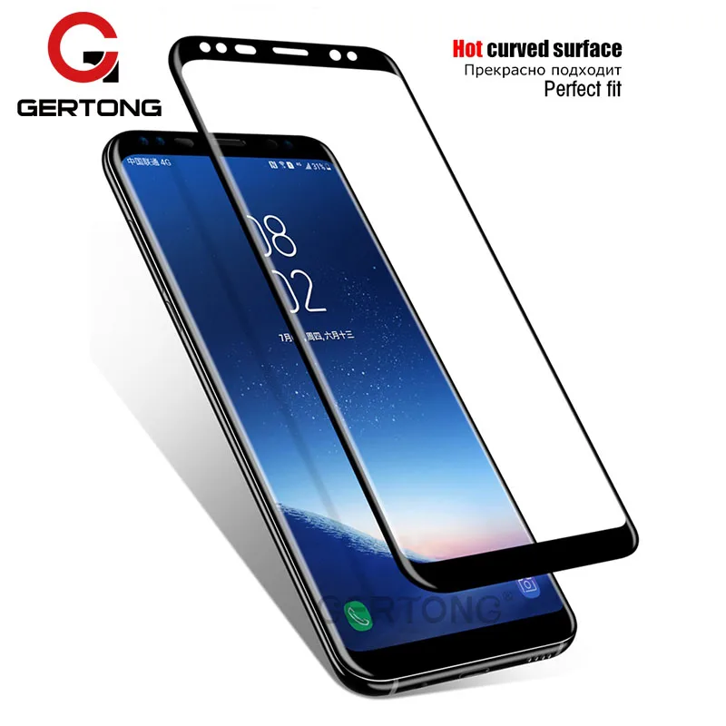 

GerTong For Samsung Galaxy S9 S8 Plus Note 8 S7 Edge Plus 9H 3D Round Curved Full Cover Tempered Glass Screen Protector Film