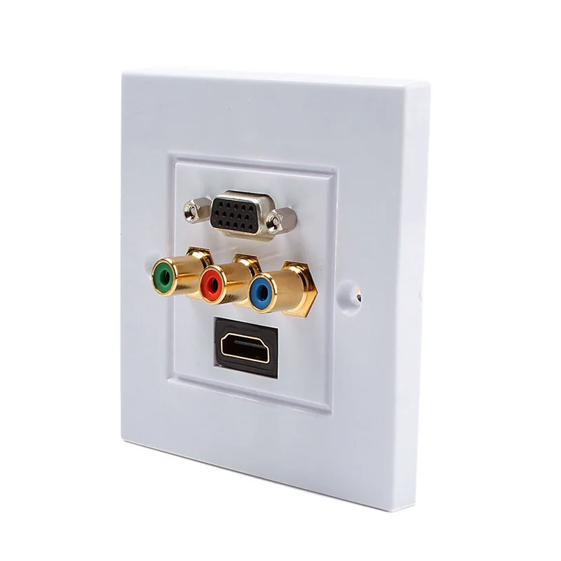 HDMI VGA Wall Plate With VGA Jack Insert 1 Port HDMI Female 1 Port