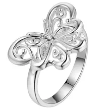 beautiful butterfly bling Silver plated Ring Fashion Jewerly Ring Women&Men , /SQBVJKTA IHVDMWVN