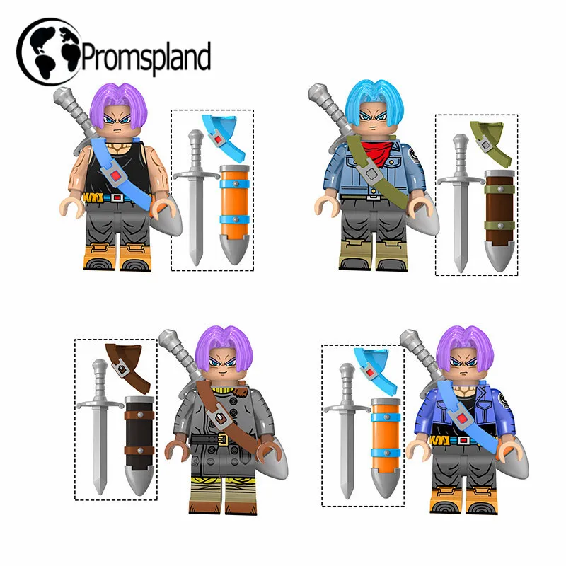 

4pcs Trunks Action figures DBZ Trunks Dragon ball Building Blocks Compatible With LegoINGlys Toys Educational Learning Gifts ABS