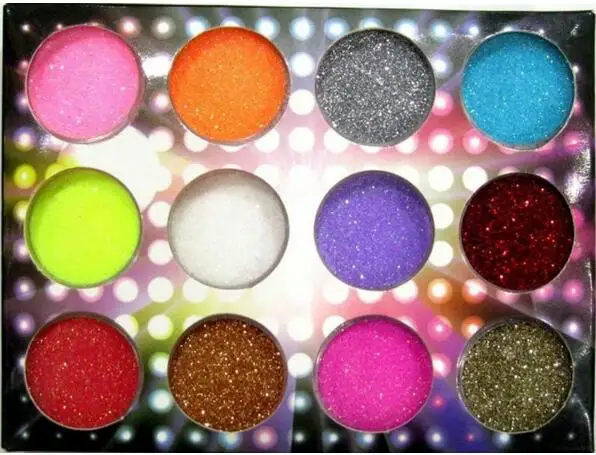 

2018 12 Colours nail Acrylic Paerl Powder Dust pigment powder Nail Art Decoration r Wholesale big discount drop ship