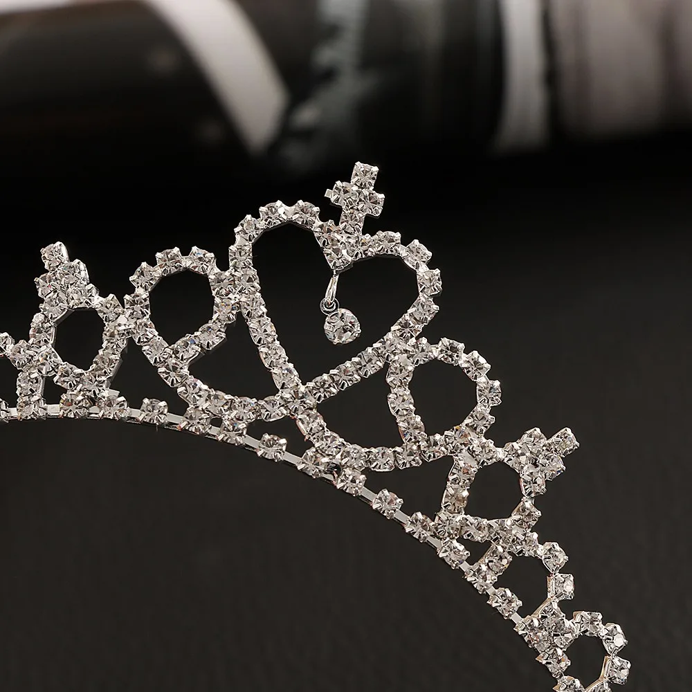 Очаровательные блестящие корона принцессы со стразами для девочек Vogue милые красивые вечерние Тиара ОБРУЧ повязка для волос ювелирные изделия подарки