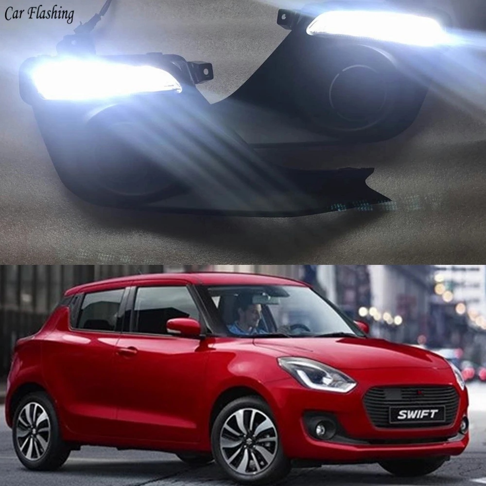 car flashing 1 Pair Car DRL For Suzuki Swift 2017 2018 2019 Daytime