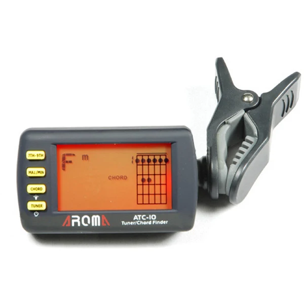 Acoustic guitar chords finder clip on guitar bass chromatic tuner lcd