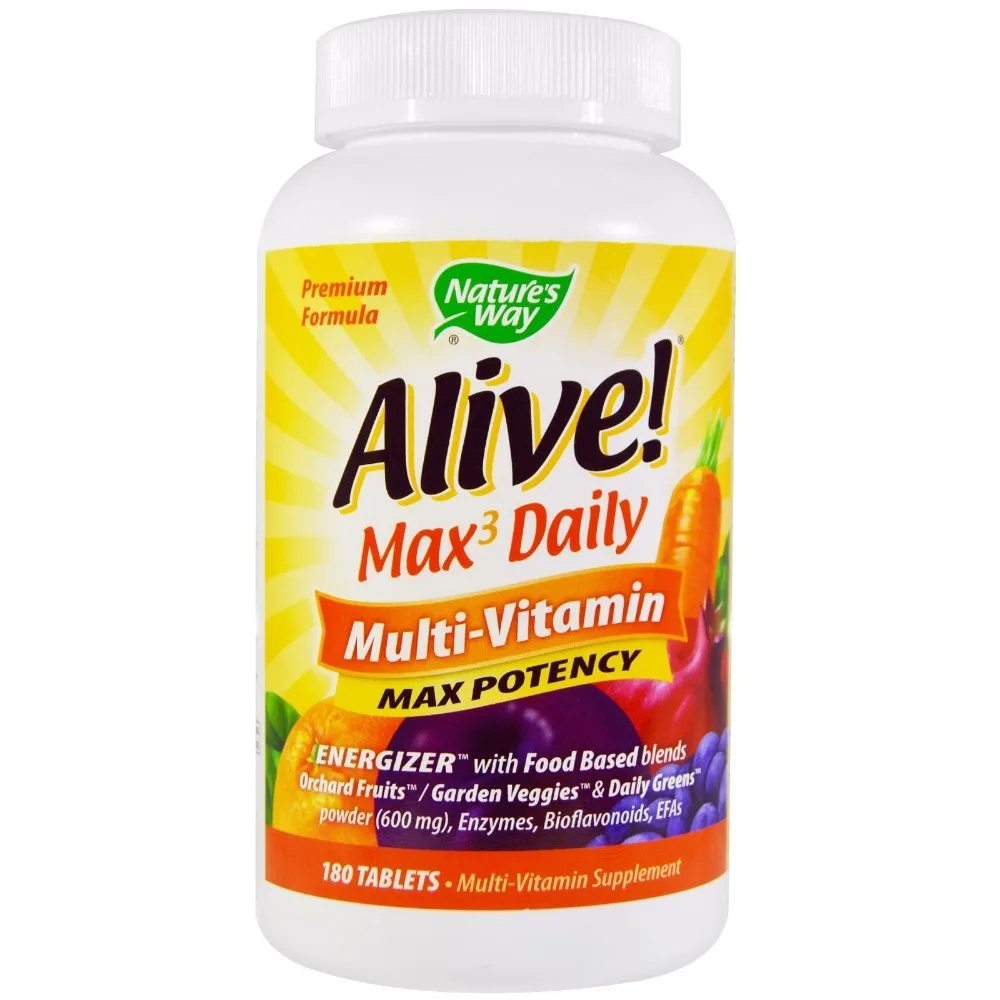 

Free shipping alive max3 daily multi-vitamin max potency 180 pcs