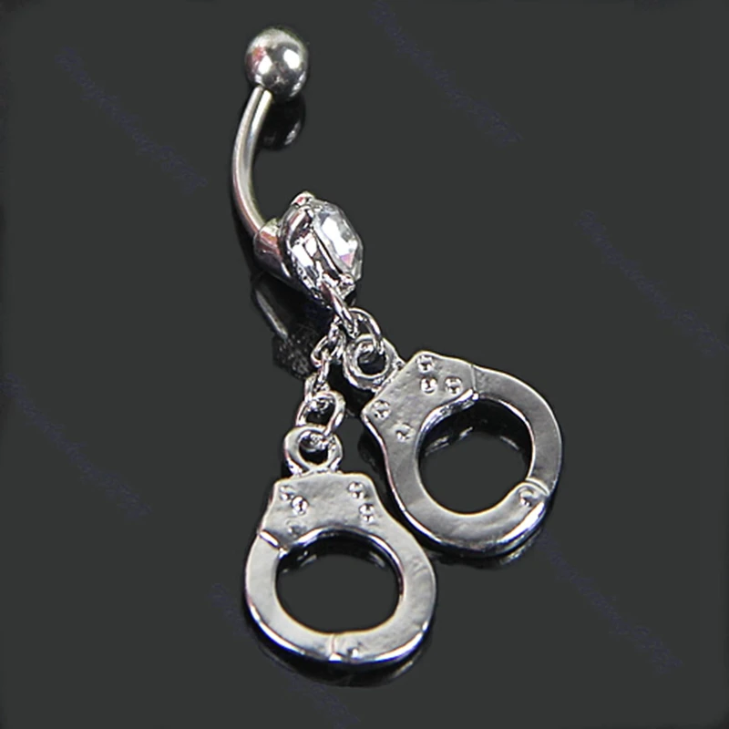 

10pcs/lot Handcuffs Crystal Navel Belly Button Barbell Rings Body Piercing #Y51#