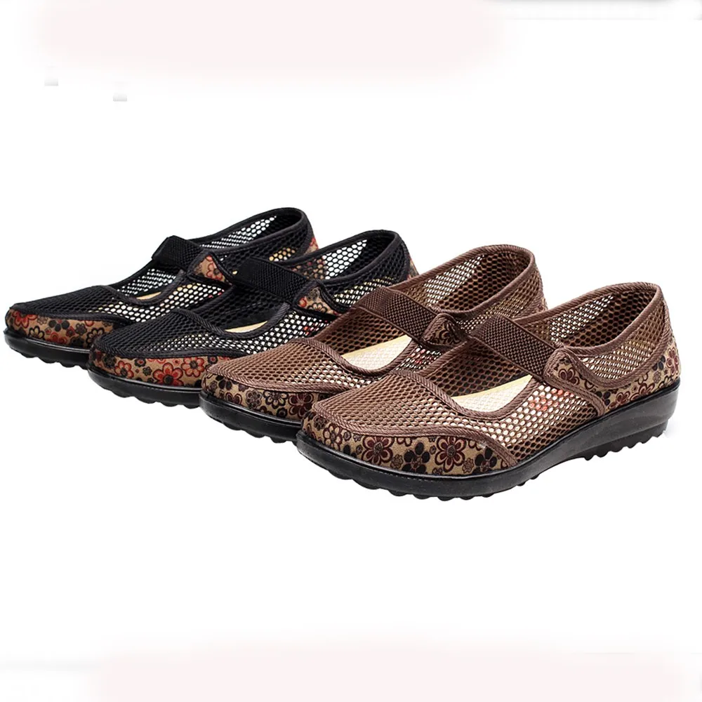 

2019 New Fashion Spring Women Soft Woman Casual Shoes Female Leisure Black Flat Heel National Style Shoes