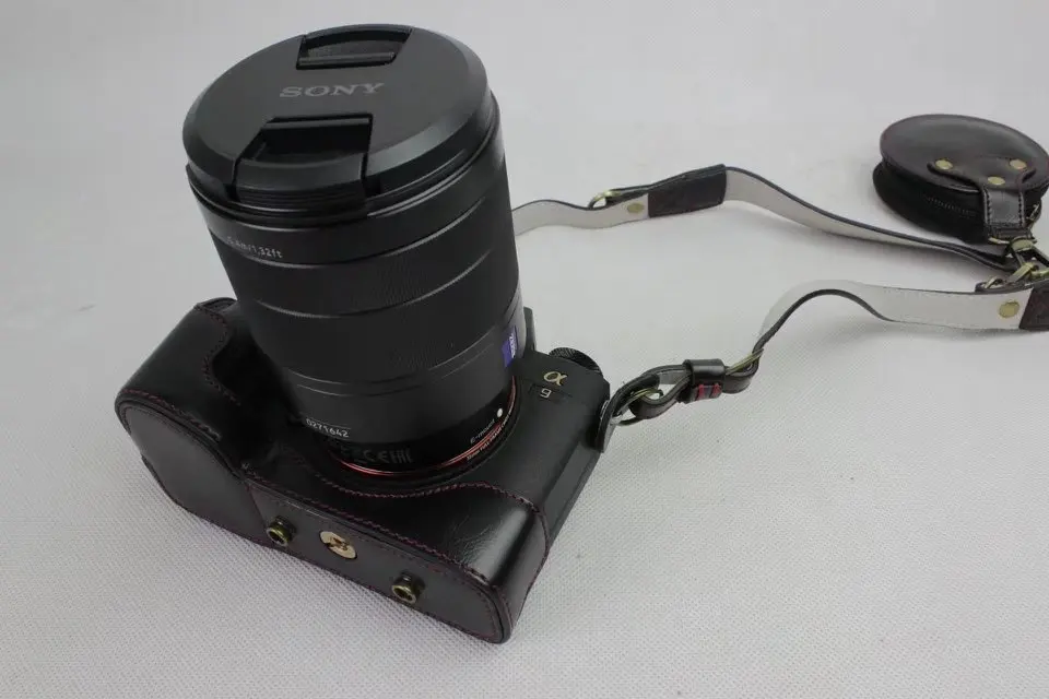 Роскошный кожаный Камера сумка-чехол для Sony ILCE-9 A9 Камера с Сумка для хранения дно Батарея открытие Дело