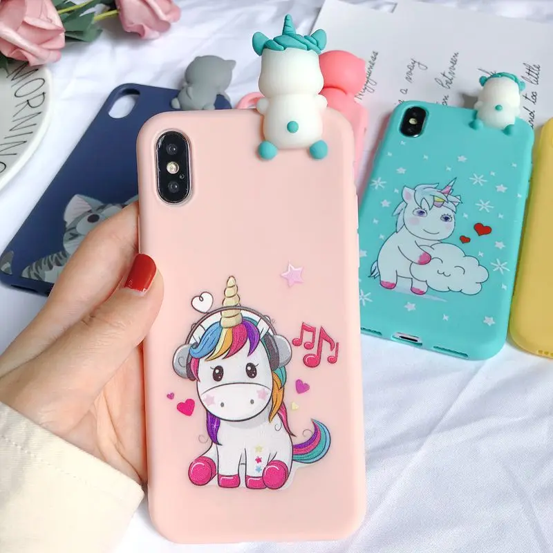 XS Max 3D чехол для Coque iPhone XS Max iPhone 5 5S SE чехол Etui Единорог Kawaii чехол для Funda iPhone 6 6S 7 8 Plus X XR XS чехол