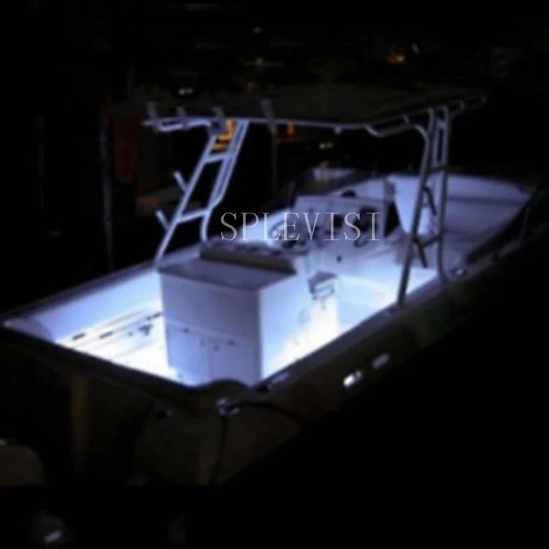 US $12.19 Wireless Blue White Red LED Strip Kit For Boat Marine Deck Interior Lighting 16 FT Waterproof 12v Bow Trailer Pontoon Light