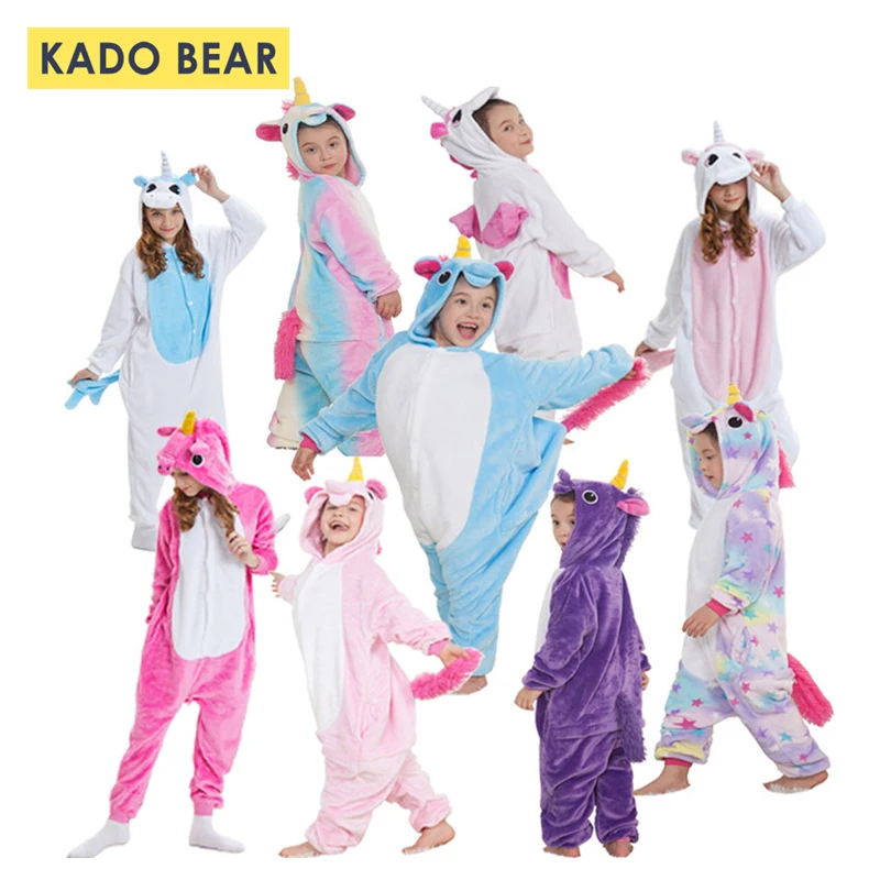 

Baby Girls Pajamas 2018 Animal Unicorn Stars Rainbow Cartoon Boys Pajama Set Autumn Winter Warmer Casual Cute Children Sleepwear
