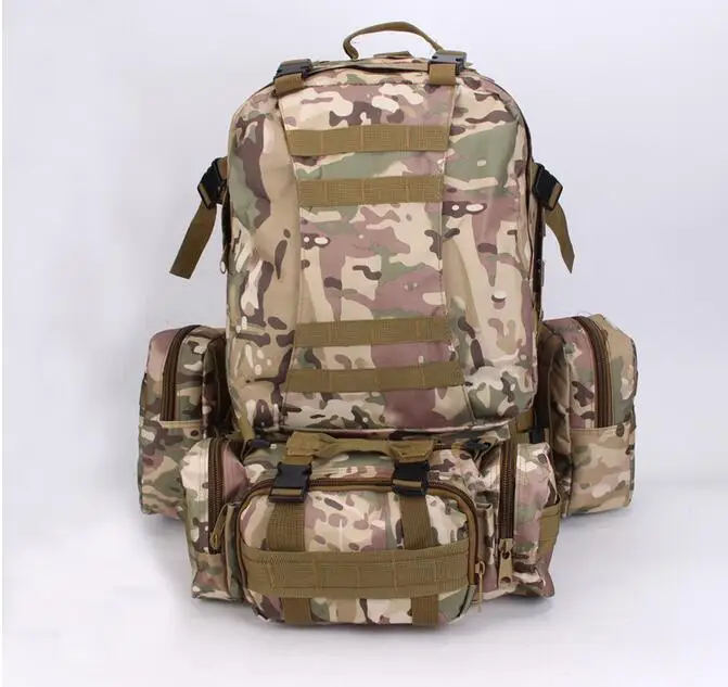 

1 set 4 pieces 50L Large Capacity waterproof Military Rucksack Nylon camouflage backpack