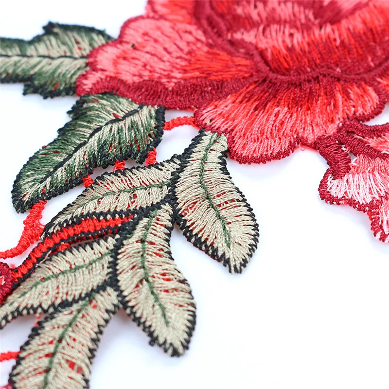 2 шт. прекрасная роза цветочный воротник Швейные нашивки аппликация значок